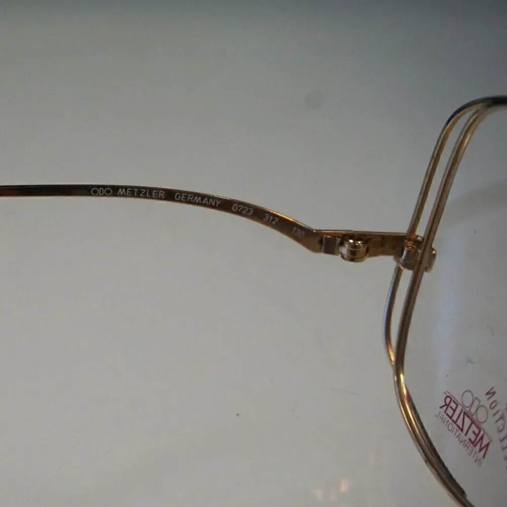 Metzler Germany Signee Eyeglasses Frames Pink Gold Vintage 1970 Demo Lens 56-17